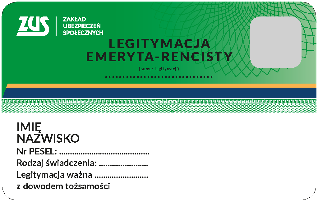 legitymacja - emeryta+ Braille+tekst do Rozporz awers