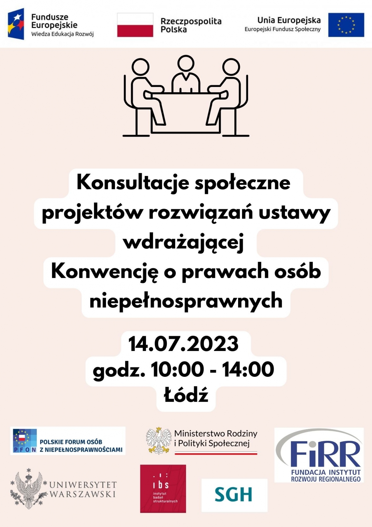 Konsultacje społeczne projektów rozwiązań ustawy wdrażającej Konwencję o prawach osób niepełnosprawnych