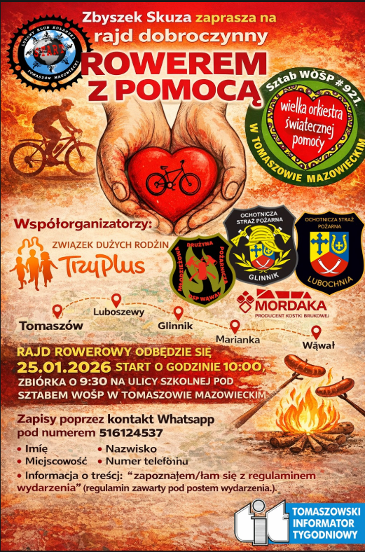 Plakat informujący o Rajdzie rowerowym